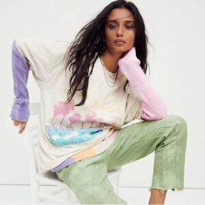 Free People X Girl Dangerous Everglades Tee Dress Womens M/L Beige